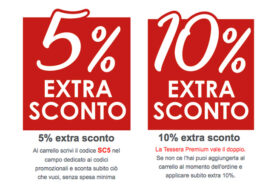5% Extra Sconto per tutti e 10% Extra sconto per clienti con Tessera Premium