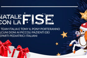 Gli atleti della FISE e la mascotte Tony il Pony in visita agli ospedali di Roma, Milano e Ancona
